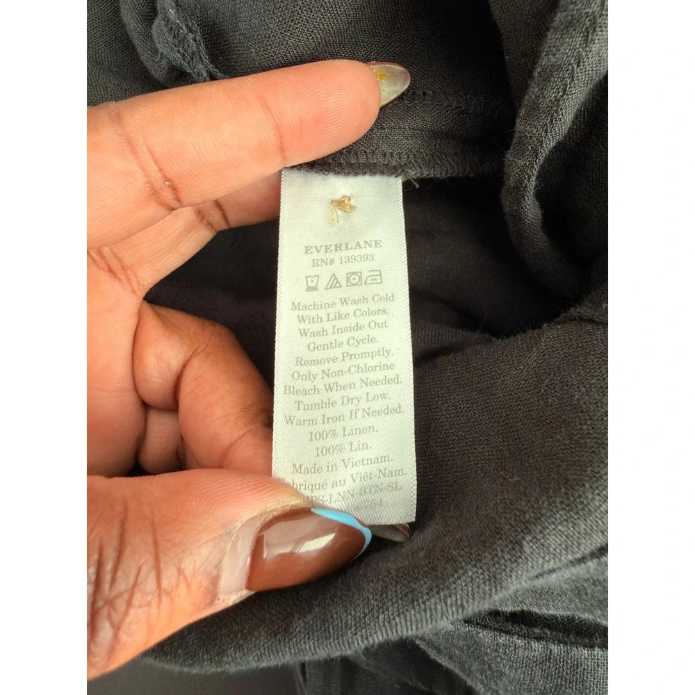 Everlane Linen Jumpsuit Picnic Button Front Belted‎ Lightweight Casual Size 2